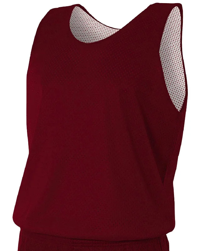 A4 Men's Reversible Mesh Tank | Cardinal/ White