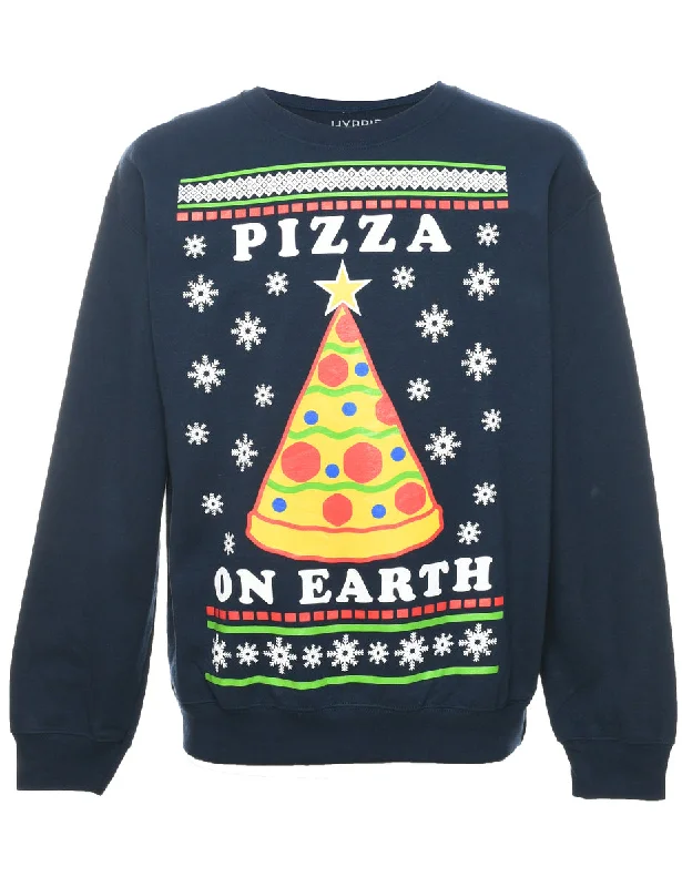 Weekend Savings Bonanza Pizza On Earth Christmas Sweatshirt - M