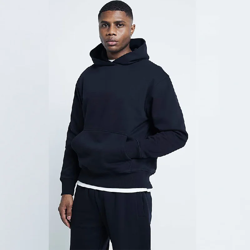 Special Price PC Kangroo Pocket Style Fleece Navy Blue Hoodie TrackSuit  13253