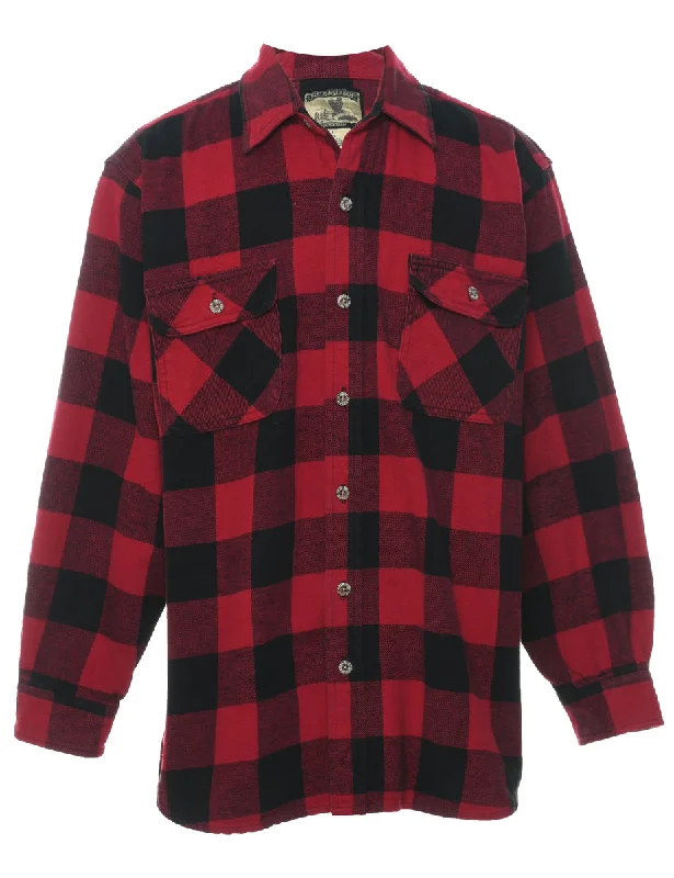 Huge Savings Red & Black Checked Shirt - L