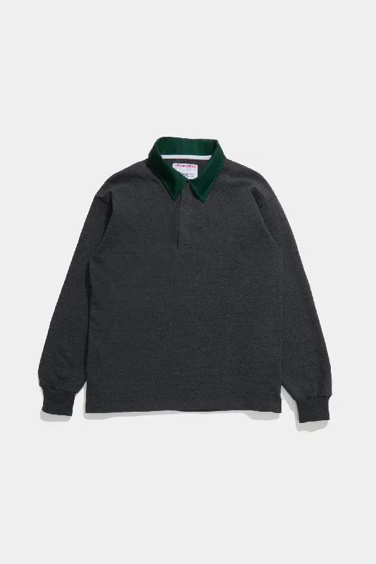 Final Clearance Zip Rugby - Dark Heather Grey