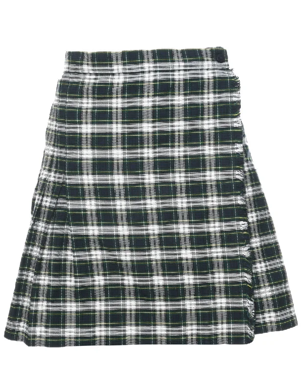 Weekend Offers That Amaze Plaid Pleated Skirt - M