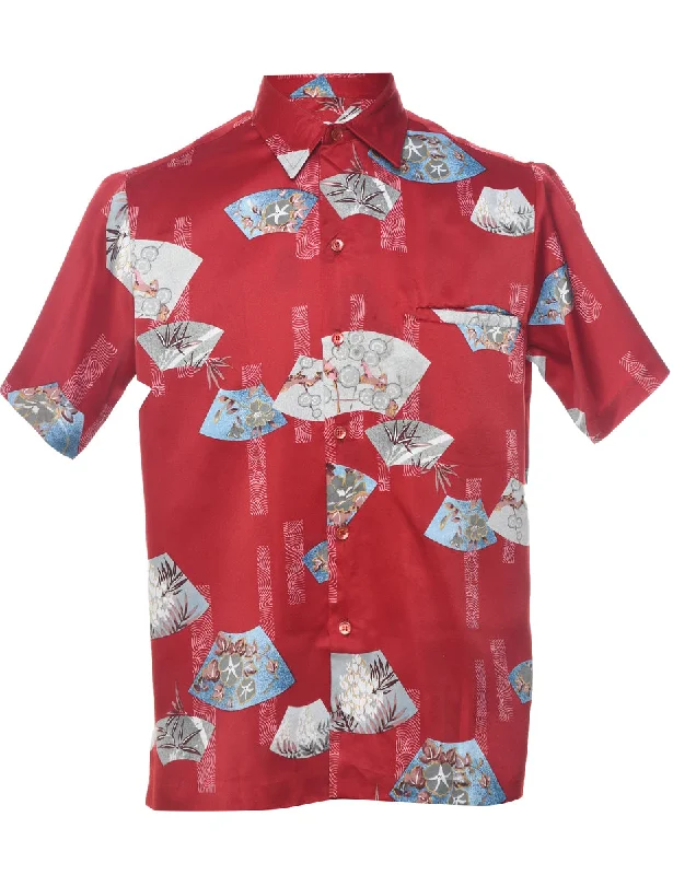 Weekend Offers That Impress Red Classic 1970s Patterned Shirt - S