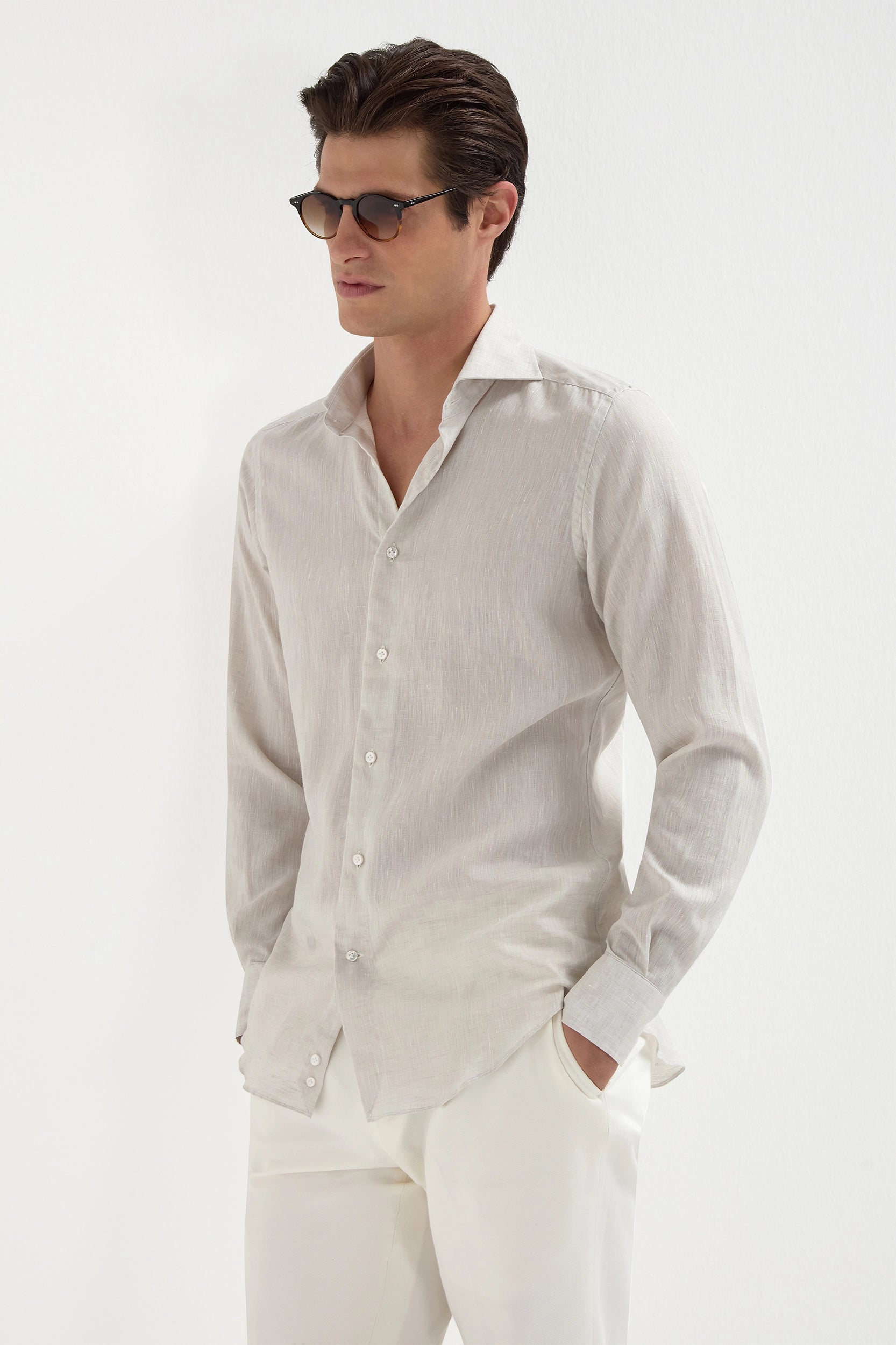 Weekend Bargains to Grab Sand linen shirt - Made in Italy