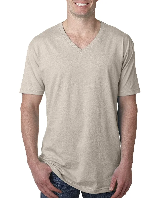 Weekend Sale: Don't Miss Out Next Level Mens Short Sleeve V-Neck Tee | Sand