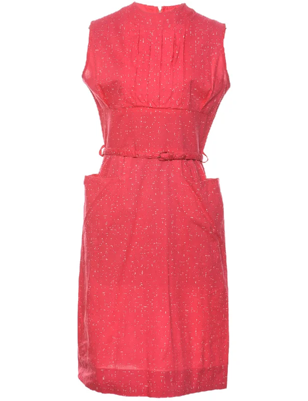 Crazy Deal Pink 1950s Midi Vintage Dress - L