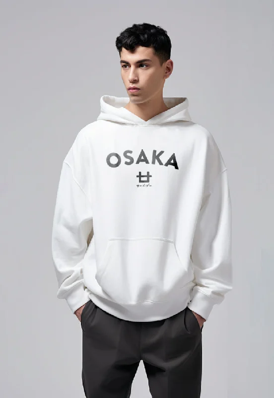 Year-End Sale MOA86 Hoodies Premium ScubaLux Anti Kusut Waterproof "Osaka Arc Logo" Putih