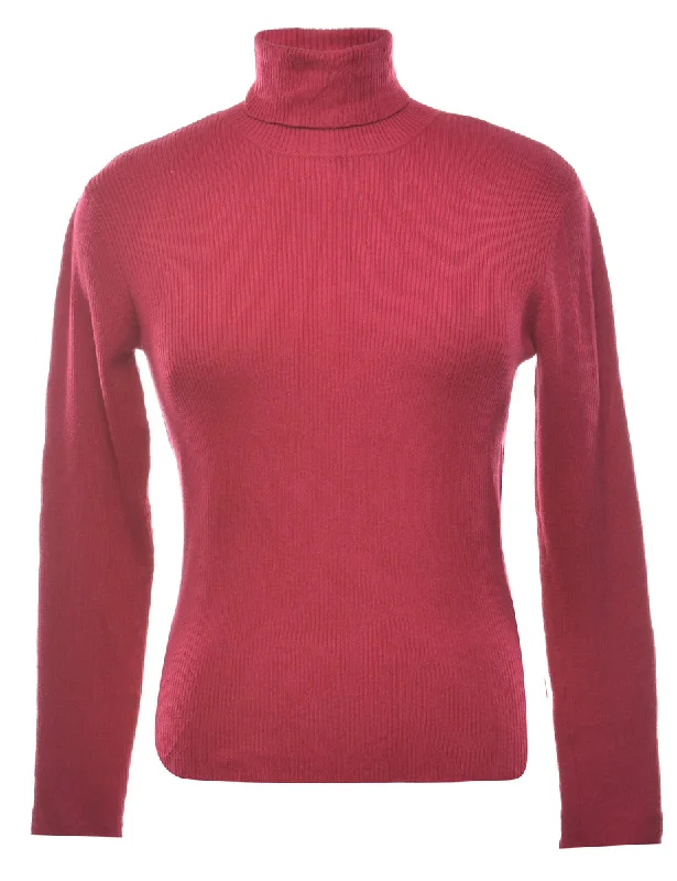 Take Advantage Pink Turtleneck Jumper - M