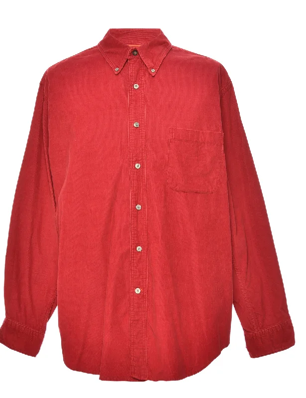 Weekend Bargains to Snag Red Corduroy Shirt - L