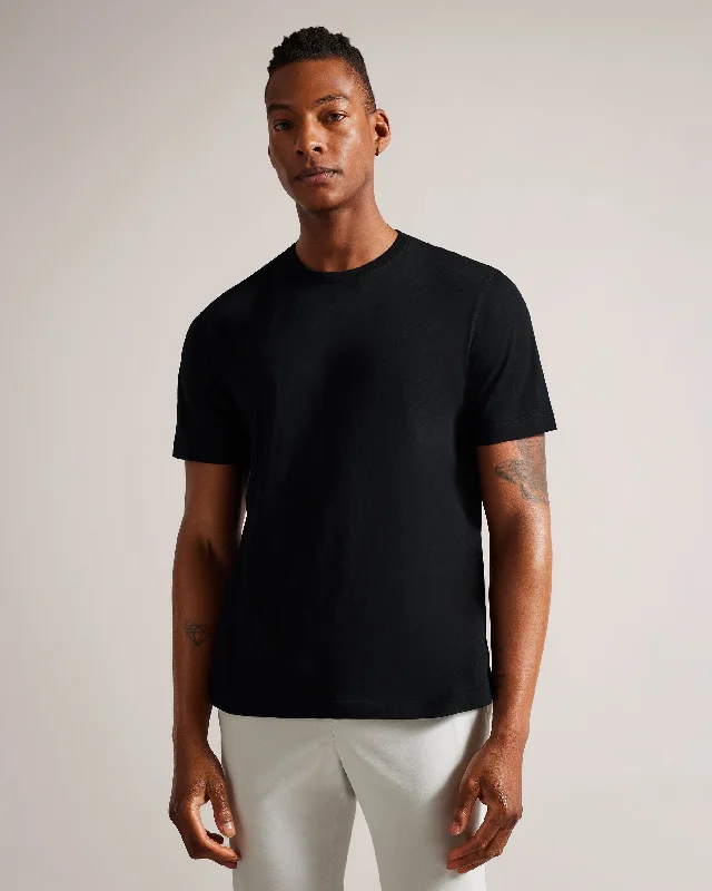 Tywinn Short Sleeve Regular Fit Plain T Shirt Black