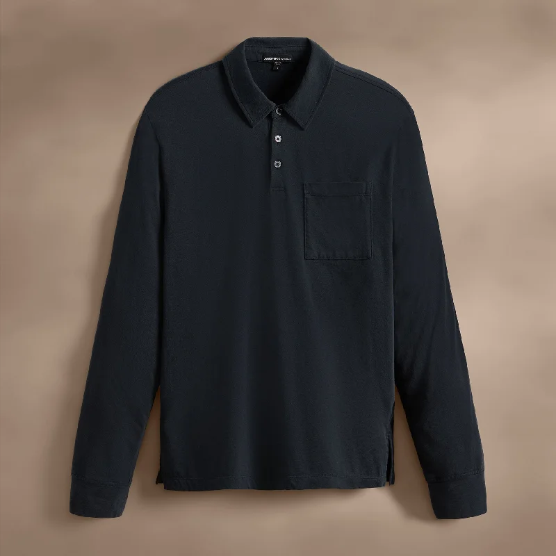 Online Exclusive Long Sleeve Pocket Polo - Magma