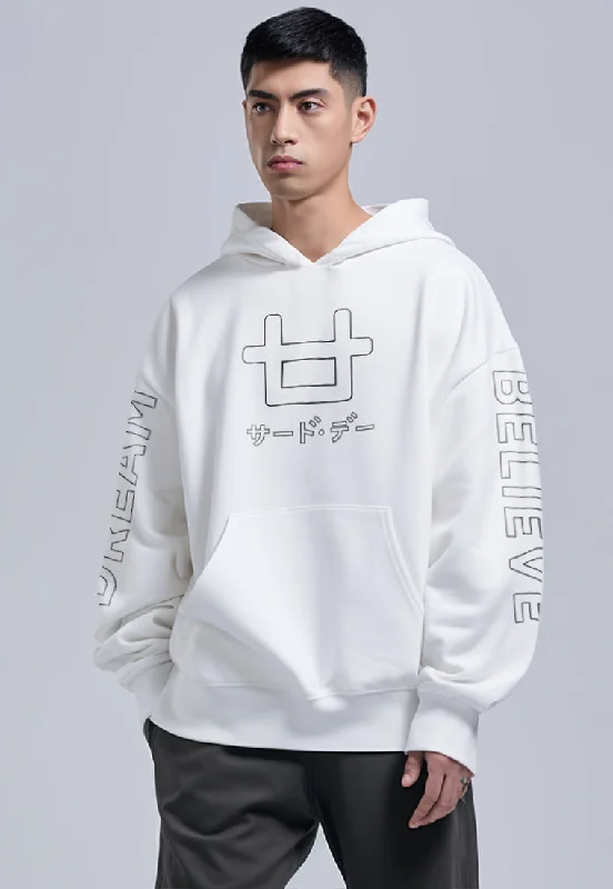 Hurry In MOA78 Hoodies Premium ScubaLux Anti Kusut Waterproof "Logo Dream Believe" Putih