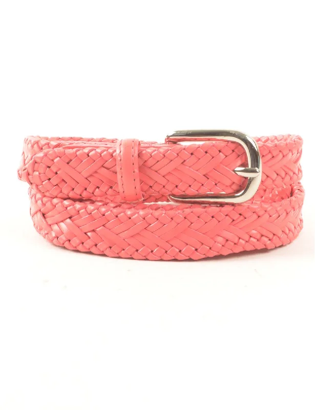 Major Deal Pink Genuine Leather Woven Belt - M