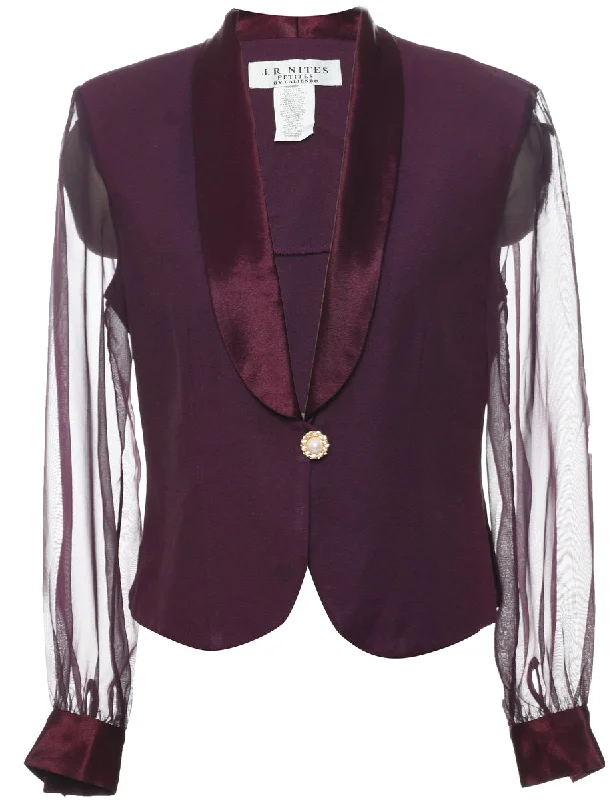 Weekend Offers That Impress Purple Sheer Evening Jacket - M