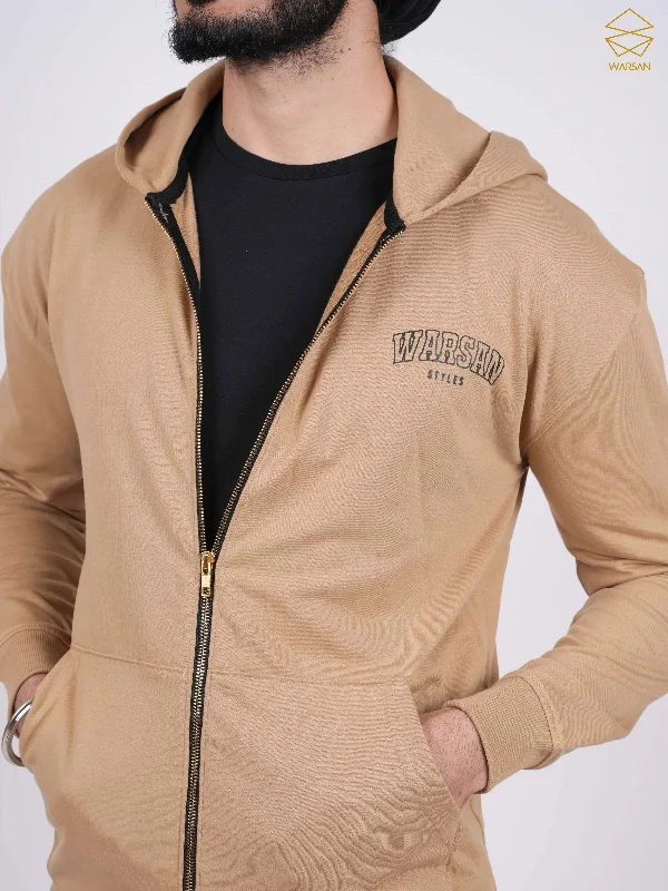 Weekend Offers That Impress BEIGE HOODIE ZIPPER