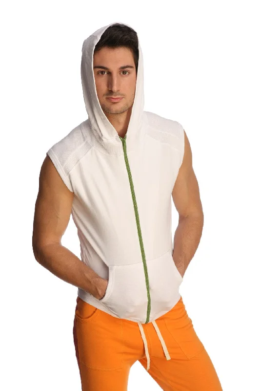Price Drop Sleeveless Yoga Hoodie (White)