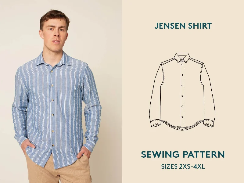 Jensen Shirt Mens Paper Pattern - Wardrobe by Me