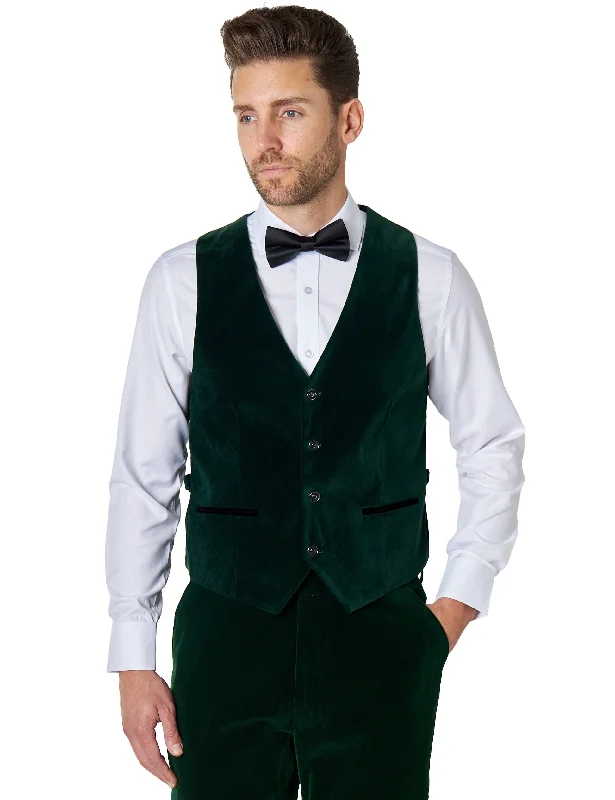 Weekend Specials to Cherish MAK Green Velvet Plain Waistcoat