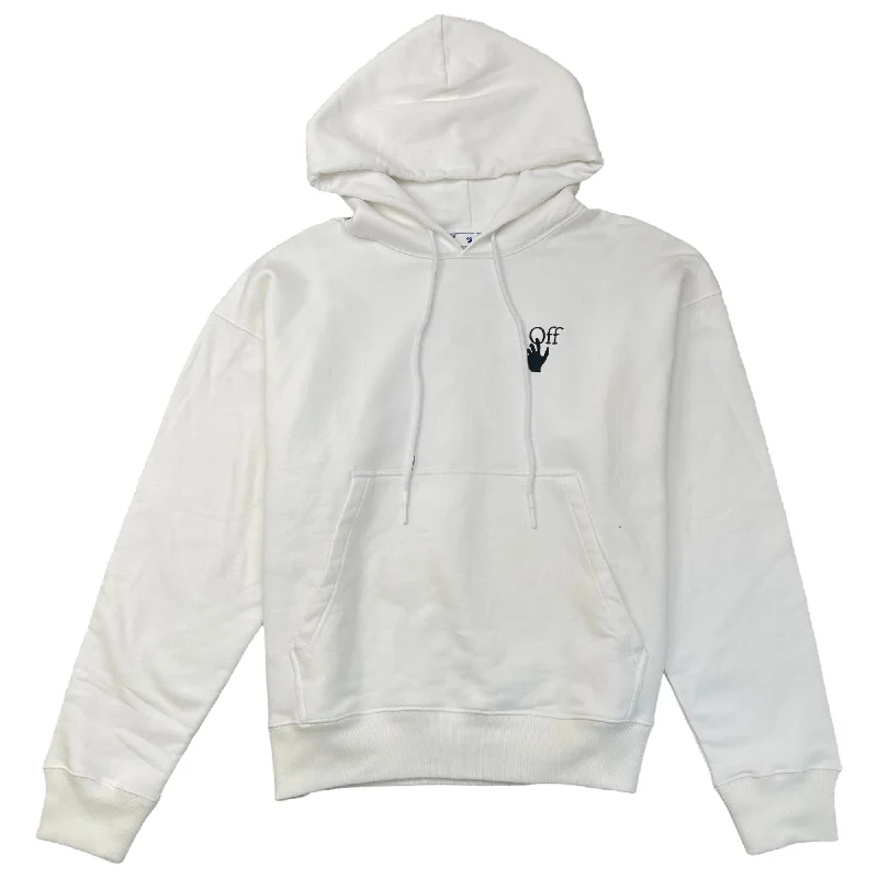 Special Buy Men's Cut Here Logo Hoodie White Size M