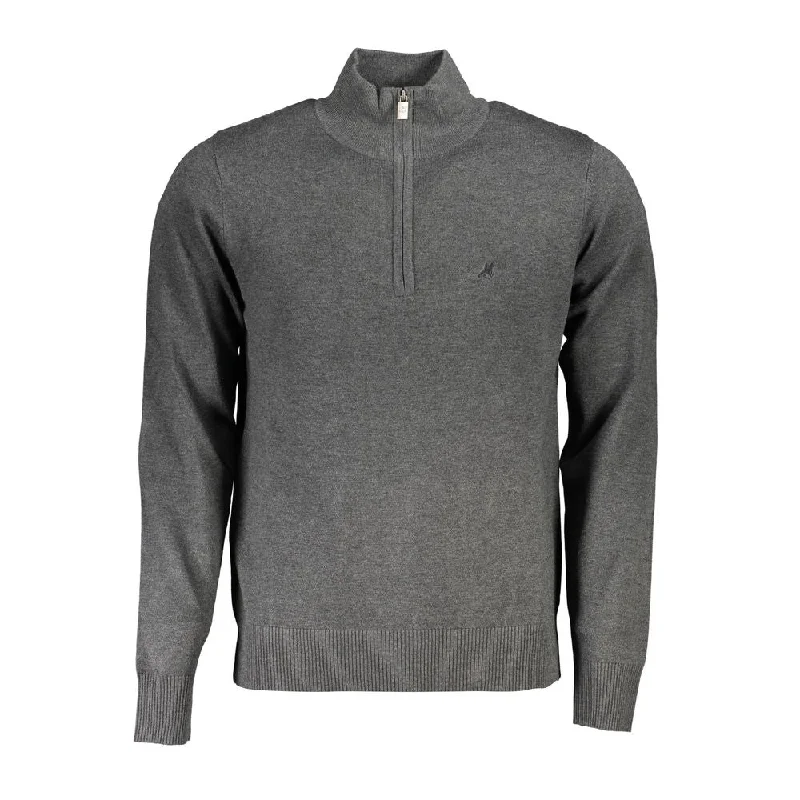 U.S. Grand Polo Elegant Half-Zip Sweater with Embroidery Men's Detail