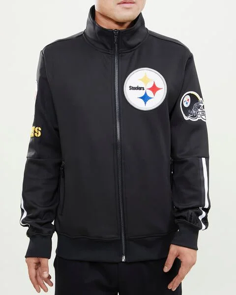 NFL PITTSBURGH STEELERS CLASSIC MEN'S TRACK JACKET (BLACK)