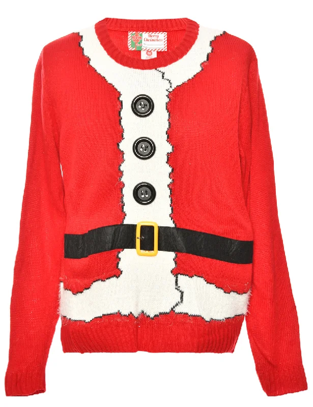 Stock Up Red & White Classic Christmas Jumper - M