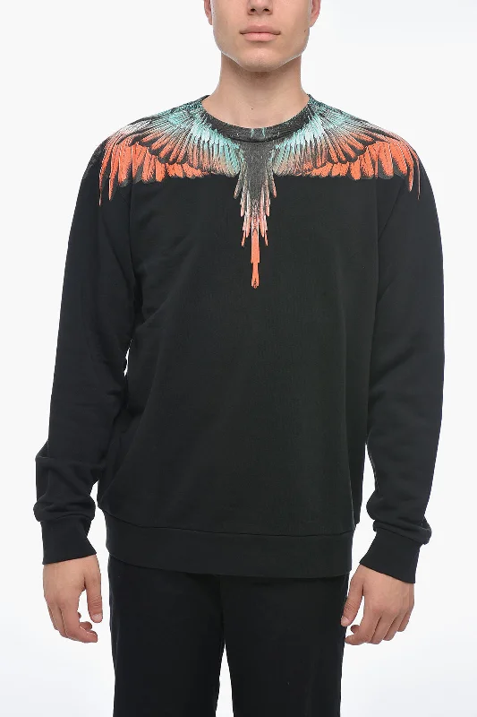 Marcelo Burlon Brushed Cotton ICON WINGS Crewneck Sweater