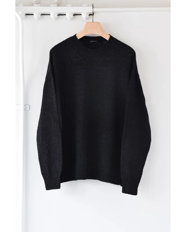 Best Seller ブラック クルーネックニット