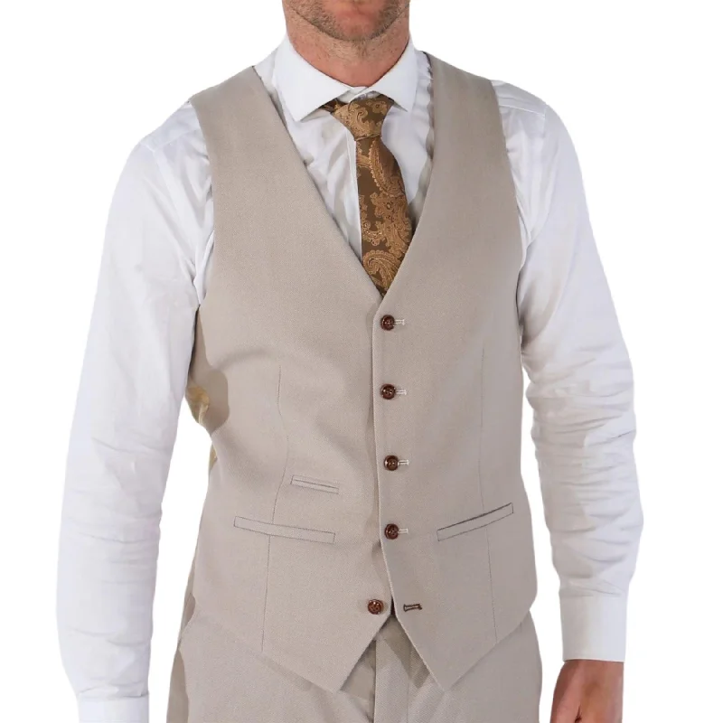 Weekend Deals That Excite Men's Waistcoat Beige Birdseye Tailored Fit Summer Wedding Vest Weekend Deals That Excite Men's Waistcoat Beige Birdseye Tailored Fit Summer Wedding Vest