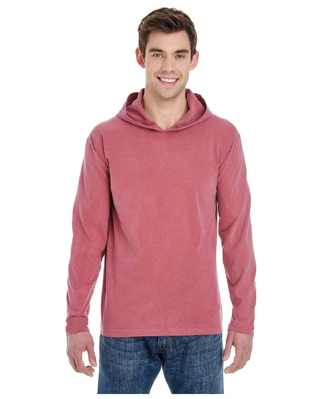 Comfort Colors Heavyweight Long Sleeve Hooded T-Shirt | Brick