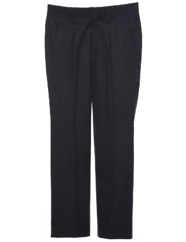 Weekend Discounts to Enjoy Pinstriped Navy Trousers - W32 L31