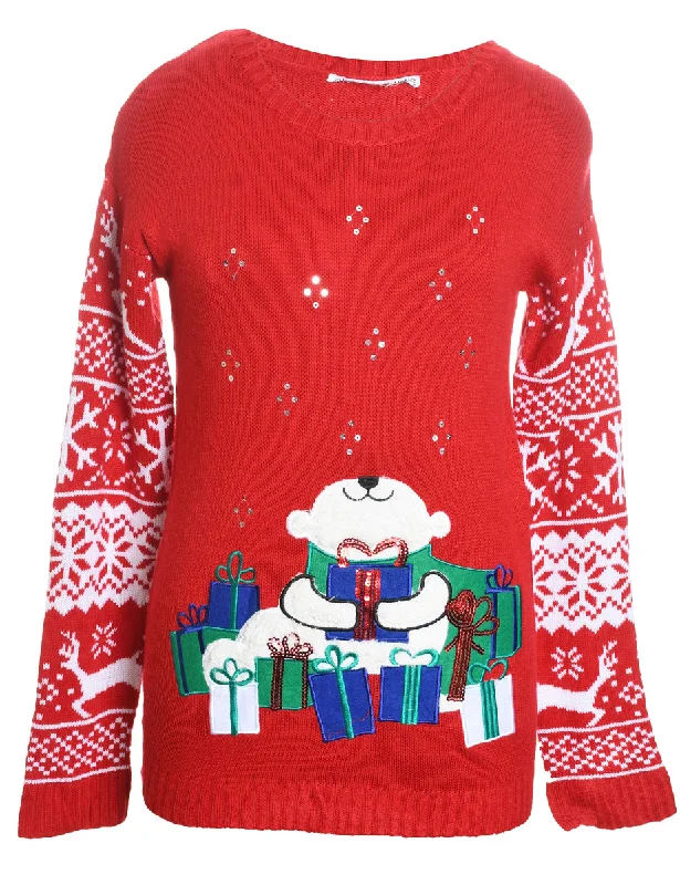 Weekend Discounts to Delight Red Christmas Jumper - M