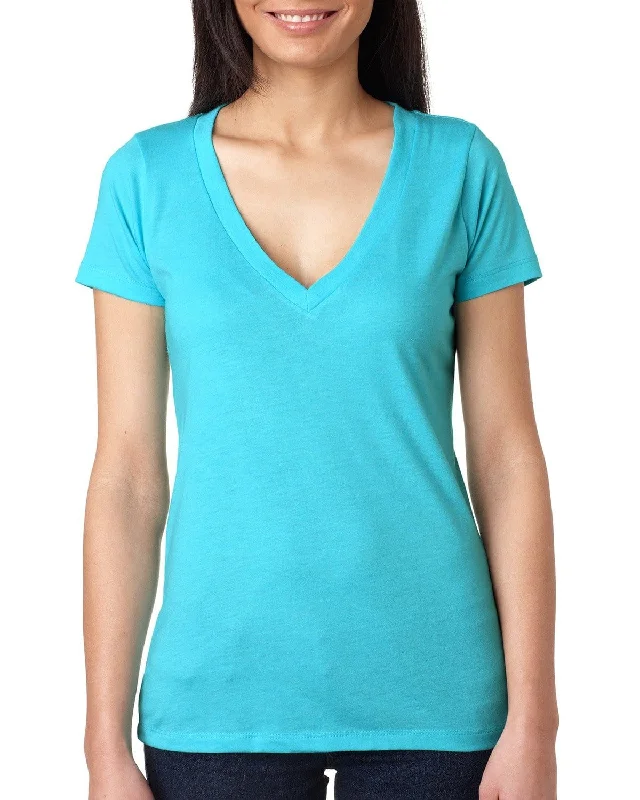 Next Level Ladies Triblend Deep-V Tee | Tahiti Blue