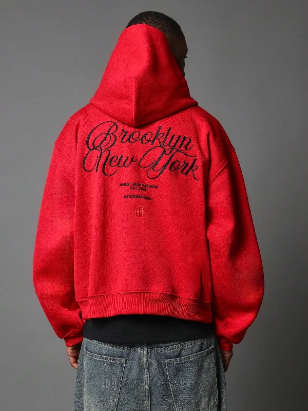 Special Offer Regular Fit Overhead Hoodie With Front And Back Embroidery