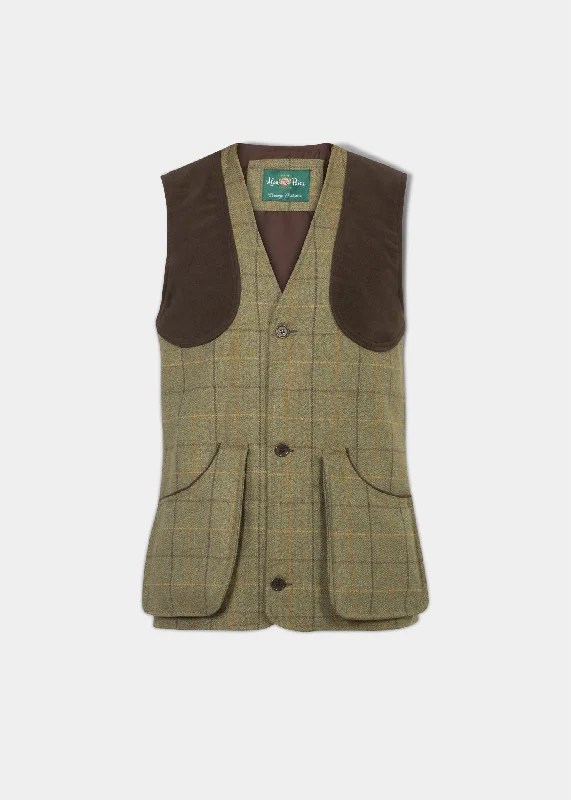 Weekend Offers That Impress Rutland Men's Tweed Shooting Waistcoat In Dark Moss - Shooting Fit
