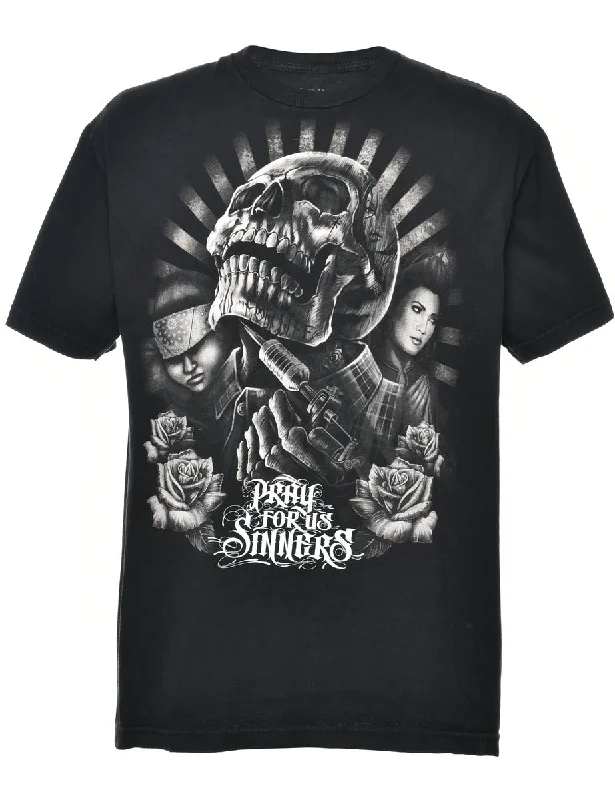Exclusive Offer Pray For Us Sinners Printed T-shirt - L