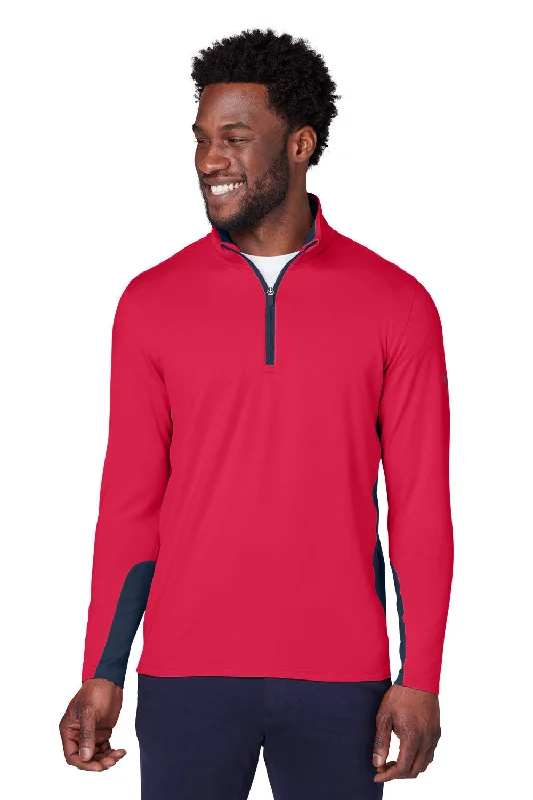 Weekend Bargains to Celebrate Puma Mens Gamer Moisture Wicking 1/4 Zip Sweatshirt - Ski Patrol Red - Closeout