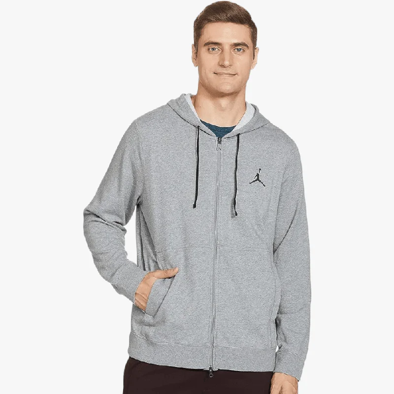 Nike Mens Jordan Zip Thru Hoodie Grey Mel