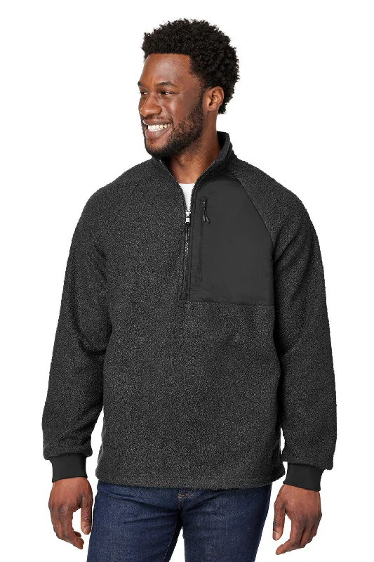Limited Offer North End Mens Aura Sweater Fleece 1/4 Zip Sweatshirt w/ Pockets - Black