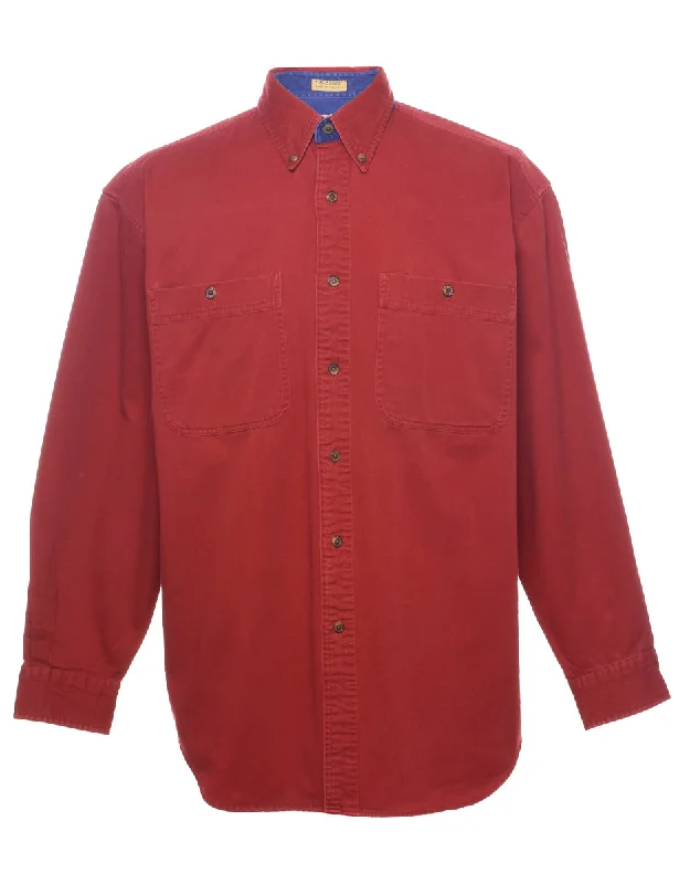 Weekend Offers That Dazzle Red Denim Shirt - L