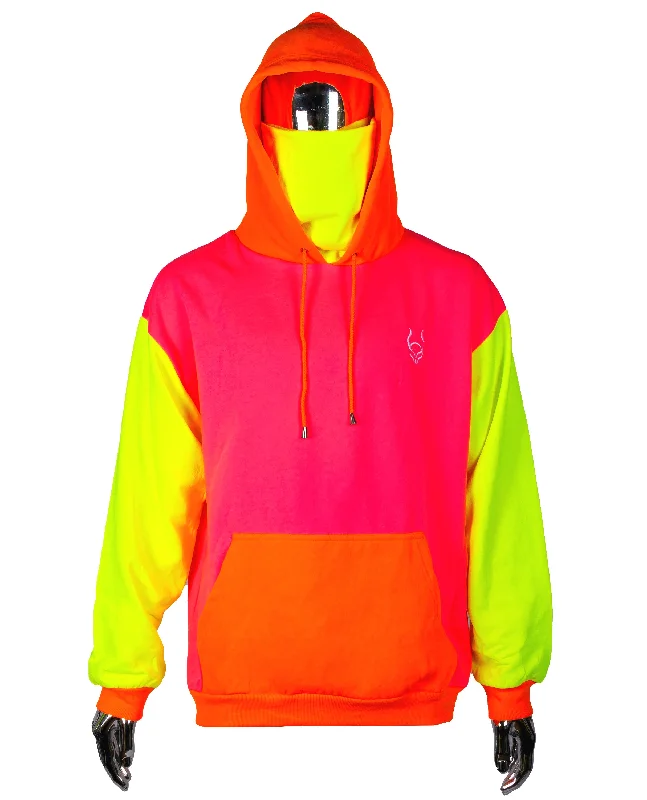 Weekend Offers That Amaze MASK HOODIE MULTI NEON LIGHT