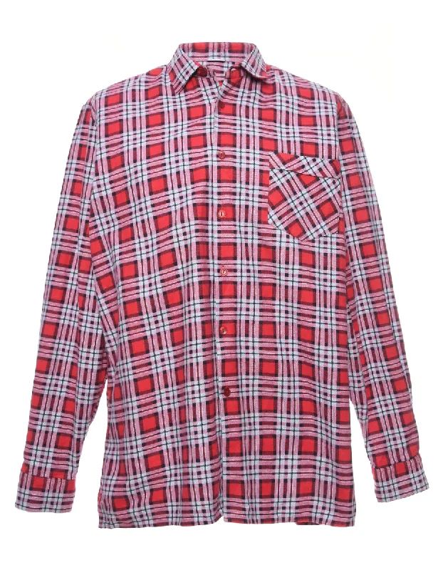 Mega Sale Red & Blue Checked Flannel Shirt - M