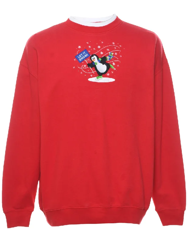 Weekend Discounts to Snag Red Christmas Sweatshirt - XL