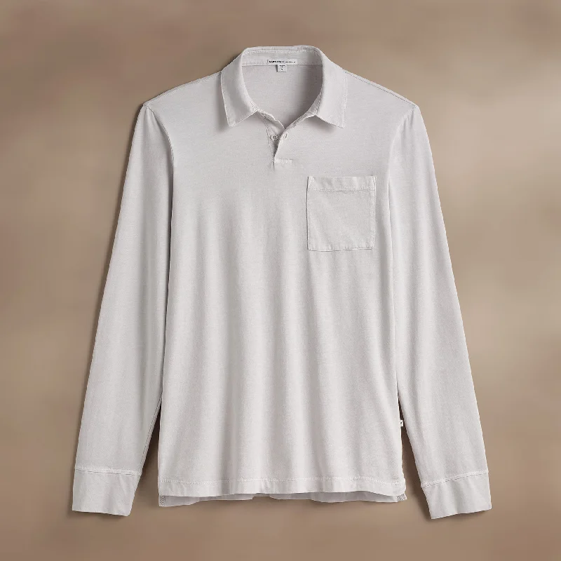 Shop and Save Sueded Jersey Rugby Polo - Light Mist Pigment