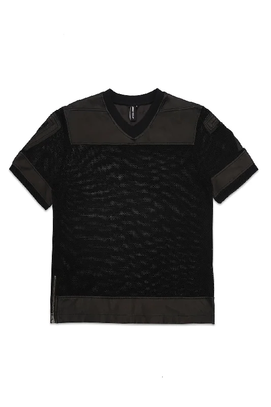 Unmissable Sale MESH LEATHER JERSEY IN BLACK