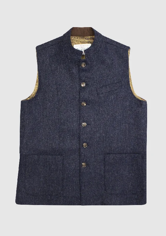 Limited Supply William Nehru Waistcoat - Blue