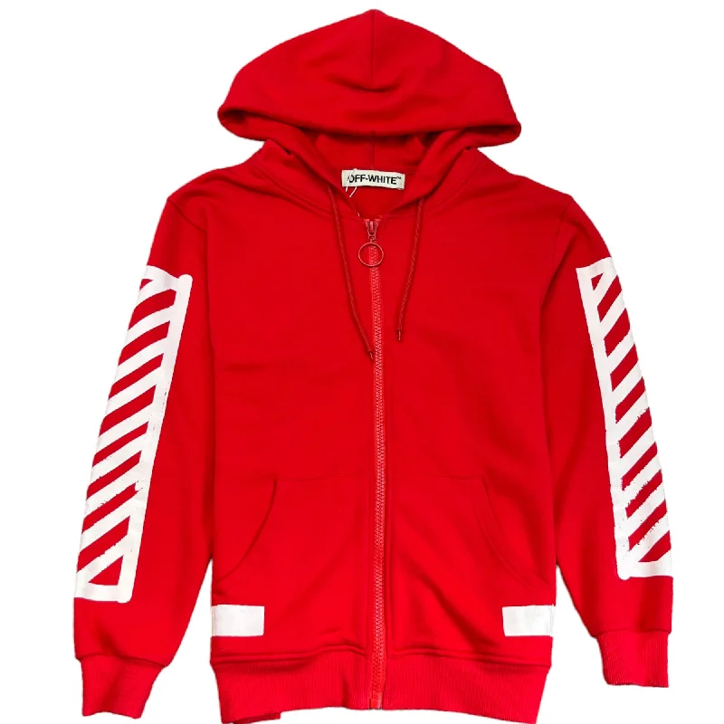 Value Pack Men's Diagonal Logo Hoodie Red Size S