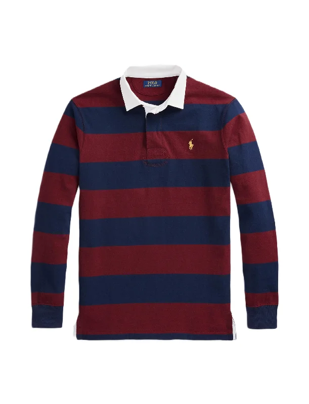 Stock Clearance Polo Ralph Lauren LS Rugby Knit Navy/Wine