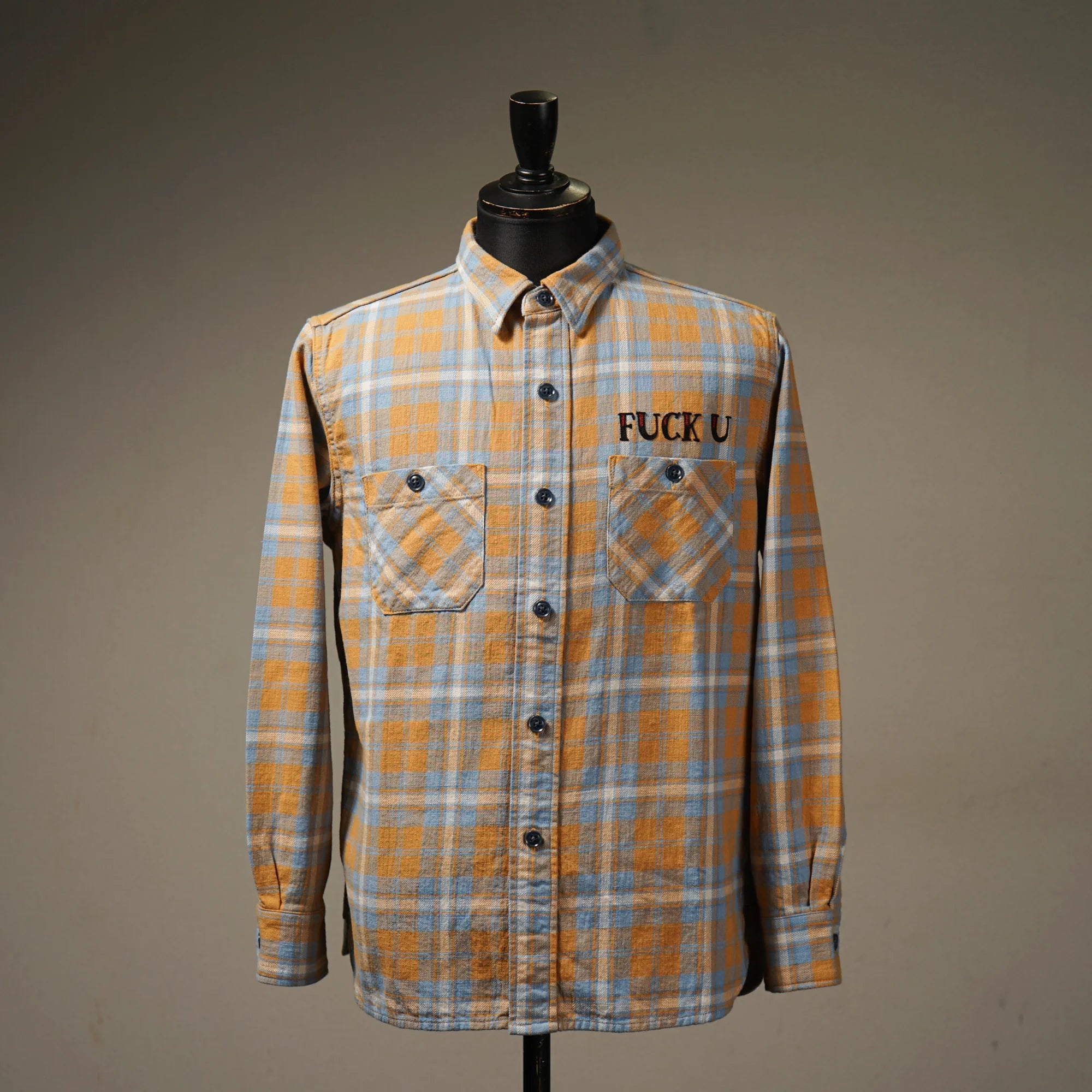 Savings Soar This Weekend FUCK U - L/S CHECK SHIRTS