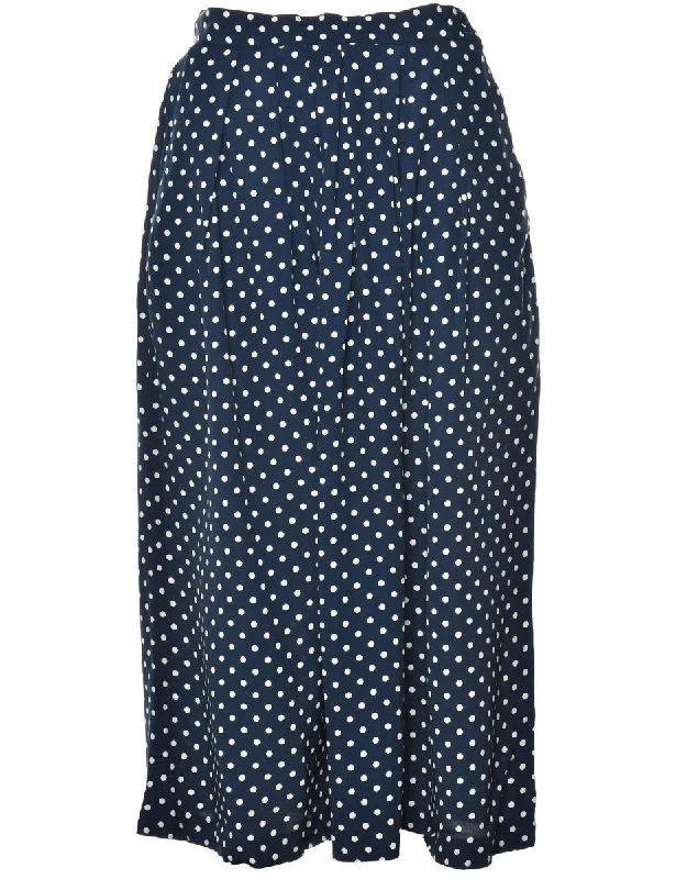 Take Action Polka Dots Pleated Skirt - M